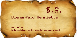 Bienenfeld Henrietta névjegykártya