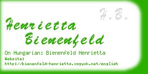 henrietta bienenfeld business card